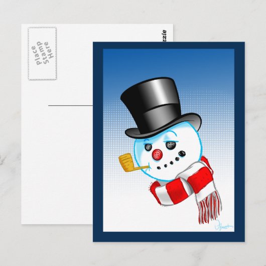 Snowman Postcard Postkarte (Vorne/Hinten)