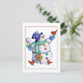 Snowman Postcard Postkarte (Stehend Vorderseite)