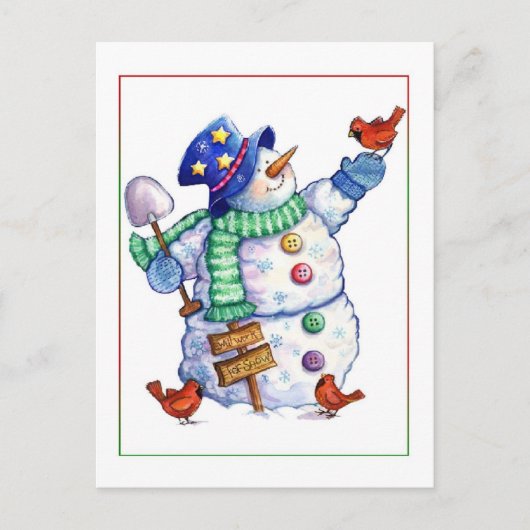 Snowman Postcard Postkarte (Vorderseite)
