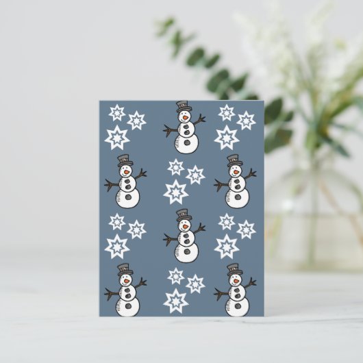 Snowman Postkarte (Stehend Vorderseite)