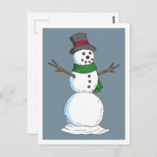 Snowman Postkarte (Vorne/Hinten)