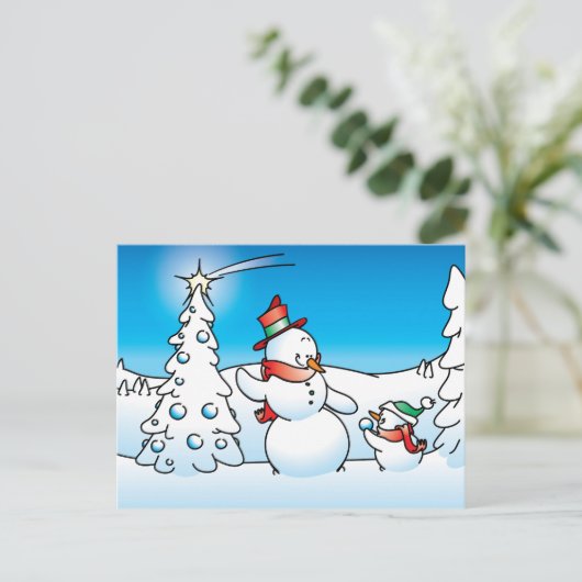 Snowman Postkarte (Stehend Vorderseite)