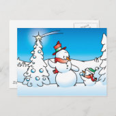 Snowman Postkarte (Vorne/Hinten)