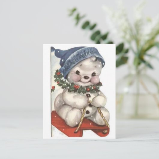 Snowman Postkarte (Stehend Vorderseite)