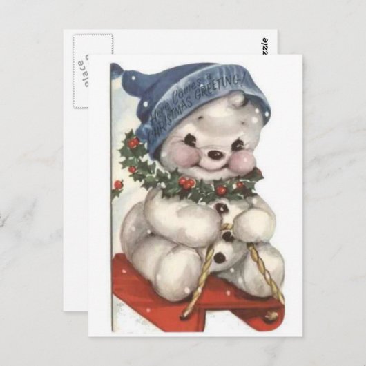 Snowman Postkarte (Vorne/Hinten)