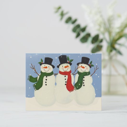 Snowman Postkarte (Stehend Vorderseite)