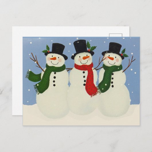 Snowman Postkarte (Vorne/Hinten)