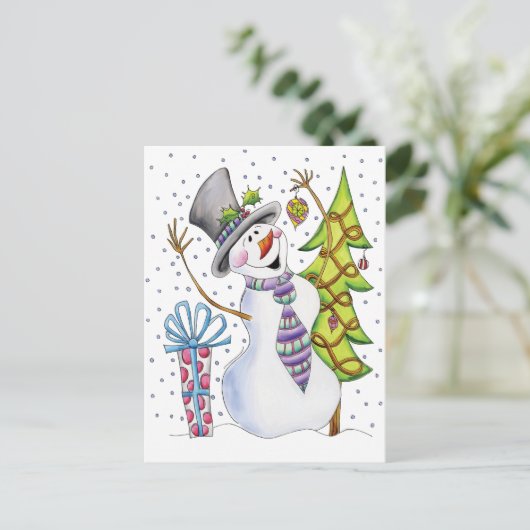Snowman Postkarte (Stehend Vorderseite)