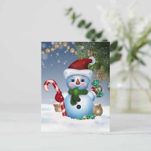 Snowman Postkarte (Stehend Vorderseite)