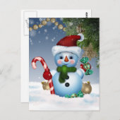Snowman Postkarte (Vorne/Hinten)