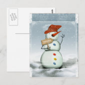 Snowman Postkarte (Vorne/Hinten)