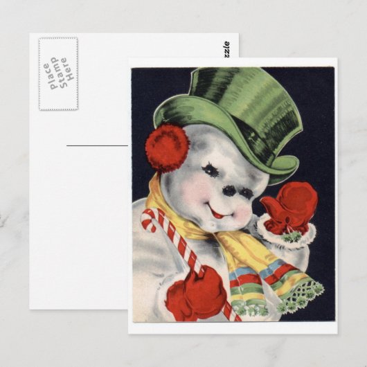 Snowman Postkarte (Vorne/Hinten)