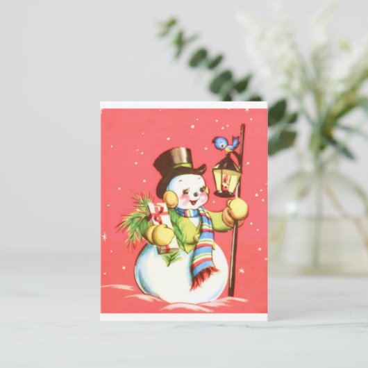 Snowman Postkarte (Stehend Vorderseite)