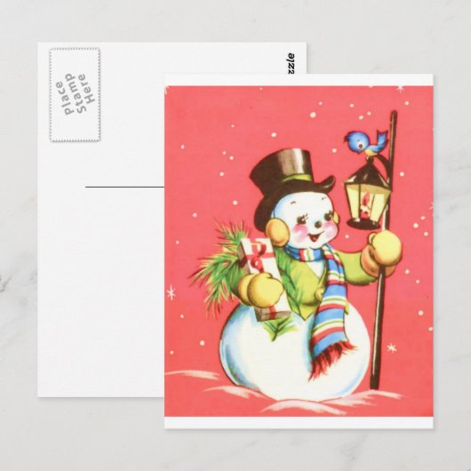 Snowman Postkarte (Vorne/Hinten)