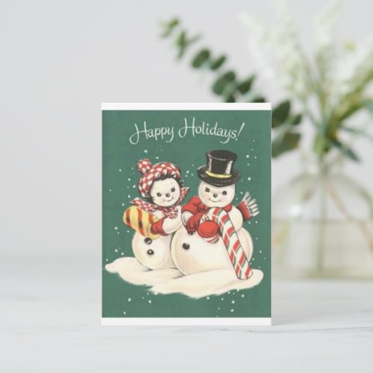 Snowman Postkarte (Stehend Vorderseite)