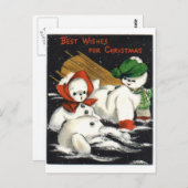 Snowman Postkarte (Vorne/Hinten)