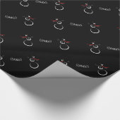 SNOWMAN PRÄSENTIERT Text Hug Black Geschenkpapier (Ecke)