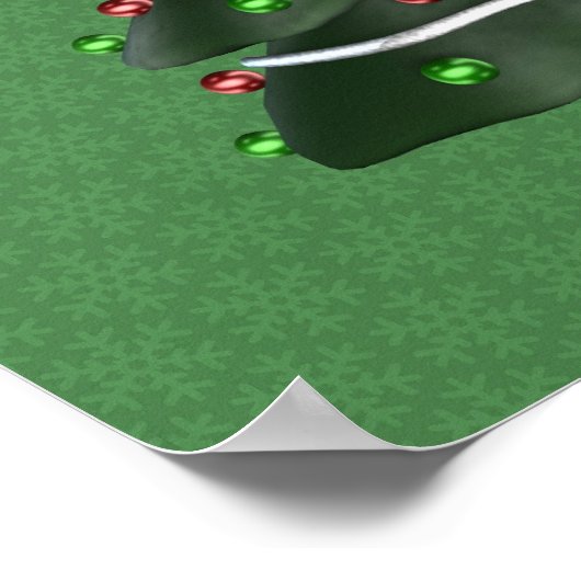 Snowman Present Tree Weihnachtsfeiertag Poster (Ecke)