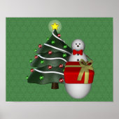 Snowman Present Tree Weihnachtsfeiertag Poster (Vorne)