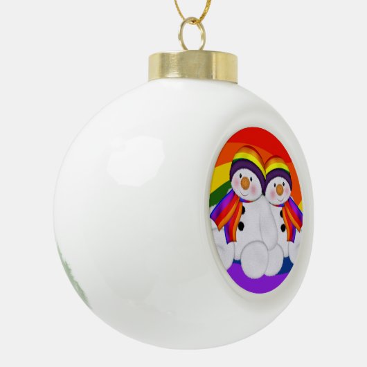 Snowman Pride Keramik Kugel-Ornament (Links)