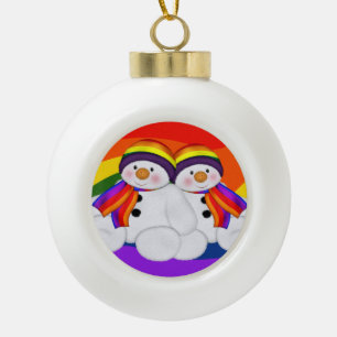 Snowman Pride Keramik Kugel-Ornament