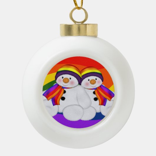 Snowman Pride Keramik Kugel-Ornament (Vorderseite)