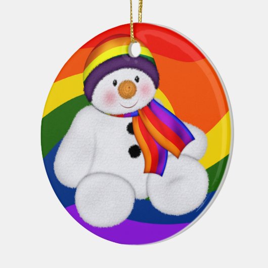 Snowman Pride Keramikornament (Links)