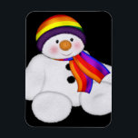 Snowman Pride Magnet<br><div class="desc">Gay Pride Weihnachtsartikel von Ricaso Pride Weihnachten mit einem niedlichen Schneemann gekleidet in einem Schal und Wollhut in Regenbogenfarben...  auch erhältlich mit zwei Schneemännern im Laden .. Weihnachtsartikel aus Ricaso Pride</div>