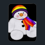 Snowman Pride Magnet<br><div class="desc">Gay Pride Weihnachtsartikel von Ricaso Pride Weihnachten mit einem niedlichen Schneemann gekleidet in einem Schal und Wollhut in Regenbogenfarben...  auch erhältlich mit zwei Schneemännern im Laden .. Weihnachtsartikel aus Ricaso Pride</div>