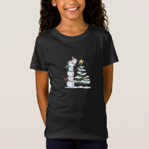 "Snowman Pyramid Decorating the Christmas Tree" T-Shirt