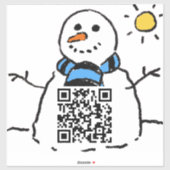 Snowman QR Code Aufkleber (Blatt)