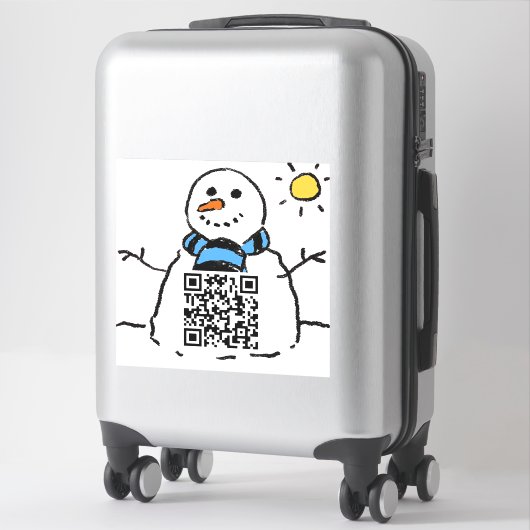 Snowman QR Code Aufkleber (Koffer)