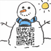 Snowman QR Code Aufkleber (Vorderseite)