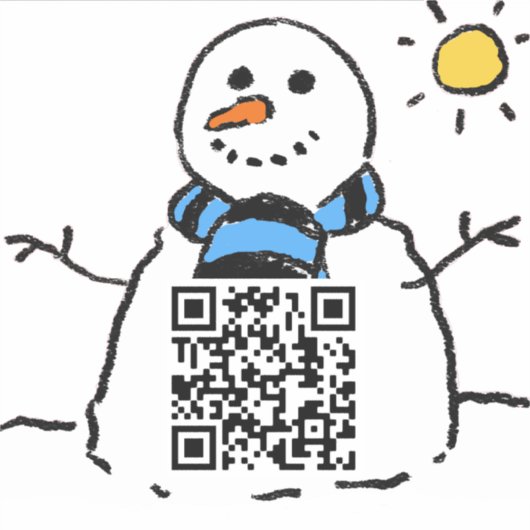 Snowman QR Code Aufkleber (Vorderseite)