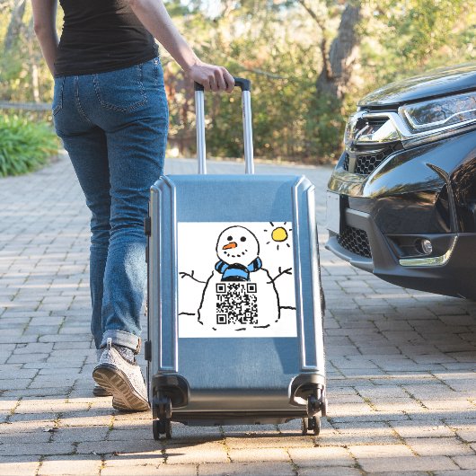 Snowman QR Code Aufkleber (Koffer Insitu)