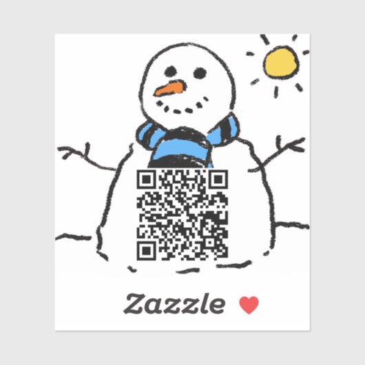 Snowman QR Code Aufkleber (Blatt)