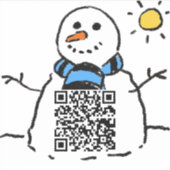 Snowman QR Code Aufkleber (Vorderseite)