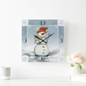 Snowman Quadratische Wanduhr (Zuhause)
