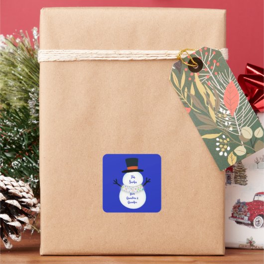 snowman quadratischer aufkleber (Feiertag)