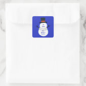 snowman quadratischer aufkleber (Tasche)