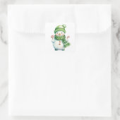 Snowman Quadratischer Aufkleber (Tasche)