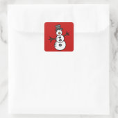Snowman Quadratischer Aufkleber (Tasche)