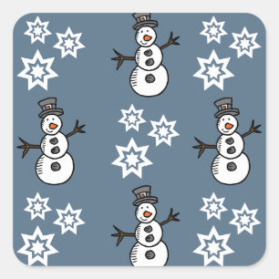 Snowman Quadratischer Aufkleber