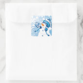 Snowman Quadratischer Aufkleber (Tasche)