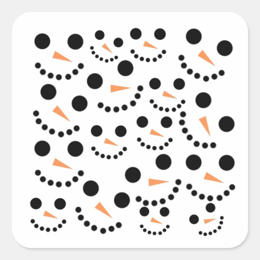 Snowman Quadratischer Aufkleber (Vorderseite)