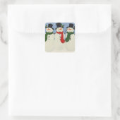 Snowman Quadratischer Aufkleber (Tasche)