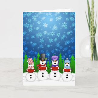 Snowman Quartett Caroler Snowy Night Poster Feiertagskarte