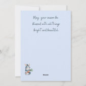 Snowman Rabbit Frohe Weihnachtskarte Feiertagskarte (Rückseite)