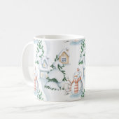 Snowman Rabbit Tree Snow House Kaffeetasse (Vorderseite Links)