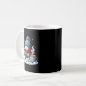 Snowman Reading Books Lovers Librarian Bookworm Ch Kaffeetasse (Vorderseite Links)